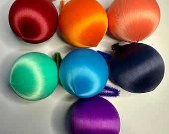 2.5 Inch Satin Spun Ball Christmas Ornament with Foam Core / Make Your Own Pushpin Ornament  w/ Sequins & Beads - Many Colors / Tatting Ball