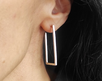 ☆HEI☆ sv925 round rectangle earring HE25SPESW201XXFR Amazon.com: Huggie Earrings Dangle, 925 Sterling Silver