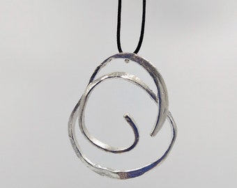 Irregular Sterling Silver Spiral  Pendant Necklace,Women Spiral Jewelry,Spiral Necklace,Irregular Pendant.