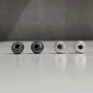 Round Stund Silver Earrings Minimalist Textured Stud Earrings Oxidized Silver Post Stud Earrings Geometric Earrings Simple Round Earrings.
