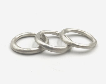 Handmade Sterling Silver Stacking Ring Irregular Stackable Band Handmade Jewelry S28.