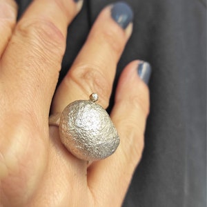 Irregular Sterling Silver Ball Ring Chunky  Statement Ring Modern Jewelry.