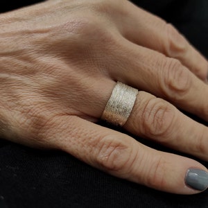 Textured Wide Band Ring Sterling Silver Band Ring 0,9 Wide Band Ring Modern 925 Silver Simple Band Ring For Women Unique Band Ring S3.