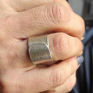 Handmade Wide Silver Ring Textured Sterling Silver Ring Wide Band Open Ring Minimalistic Ring Wrap 925 Silver Ring Wide Statement Ring S6.