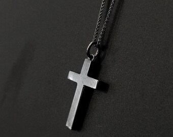 ★LECYTO★ Crystal Cross NecklaceBlack 38.
