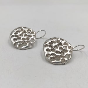 Irregular Sterling Silver Dangle Earrings Modern Organic Jewelry.