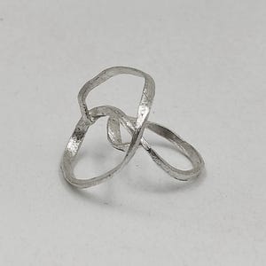 Handmade Abstract Sterling Silver Ring Sculptural Minimalist Jewelry.