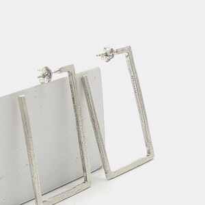 Stud Long Hoop Earrings