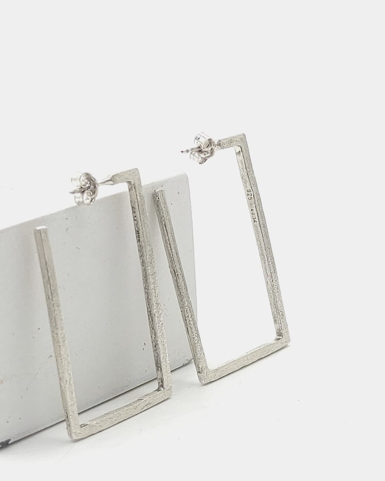 Stud Long Hoop Earrings