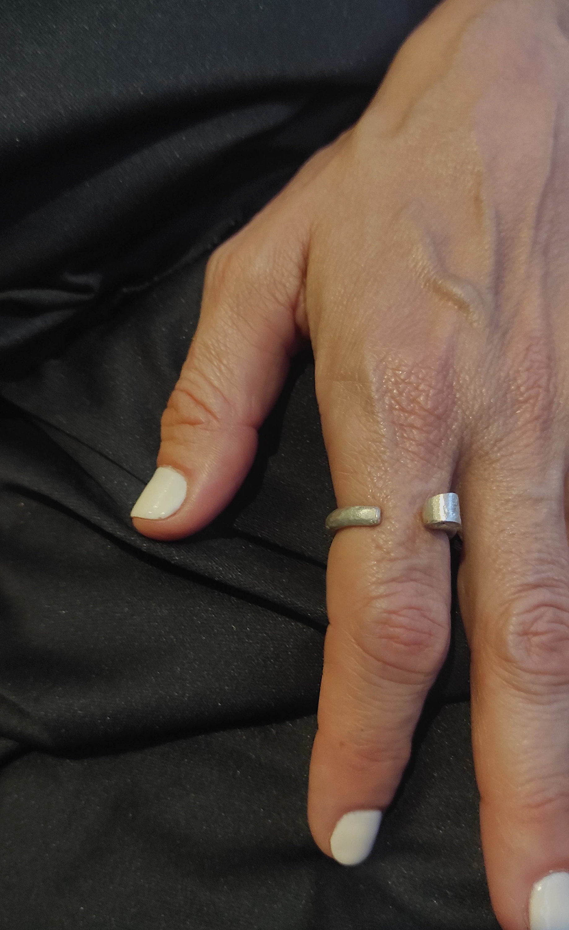Open Sterling Silver Ring Minimalist Silver Ring Solid Round Band Ring Open Ring Handmade Jewelry Modern Silver Ring Rough Silver Ring S28.