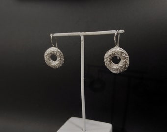Braccialetto in argento Sterling a forma di cerchio, a forma di disco rotondo, piccolo braccialetto minimalista con perline, One Size, Metallo, Nessuna pietra preziosa