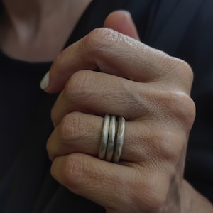 Stacking Silver Ring Organic Sterling silver Ring Stackable Rings Irregular Silver Band Ring  Handmade Ring Stacking Thick Band Ring S28.