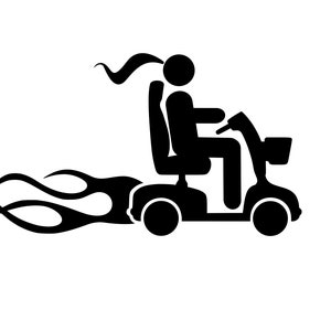 Electric Scooter SVG, Scooter Girl SVG, Girl On Scooter, Handicap Scooter SVG, Electric Scooter with flames