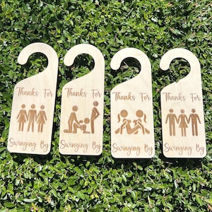 Thanks For Swinging By Door Hanger: Birch Wood Hotel Takeover Decor