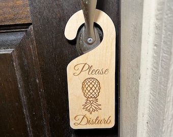 Upside Down Pineapple Door Knob Hanger: Laser Cut Birch Wood