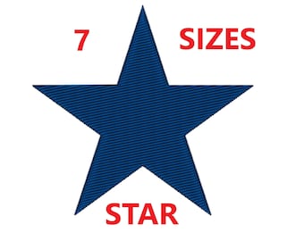 Star Embroidery Design, Star Embroidery File, Star Fill Pattern, Simple Star, Embroidery File Download