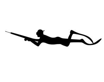 DIVE Speargun Scuba Diver Sticker//Decal 200-25