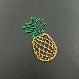 Glitter Pineapple Ornament, Pineapple tag