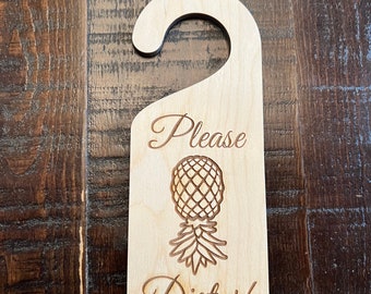 Please Disturb Upside Down Pineapple Door knob Hanger,   Swinger / Lifestyle Door Hanger