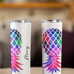 Glow in the Dark PERSONALIZED Upside-down Pineapple Plays Well With Others Sublimation 20 oz Tumbler, Swinger/Lifestyle Tumbler, Gag Gift image 3