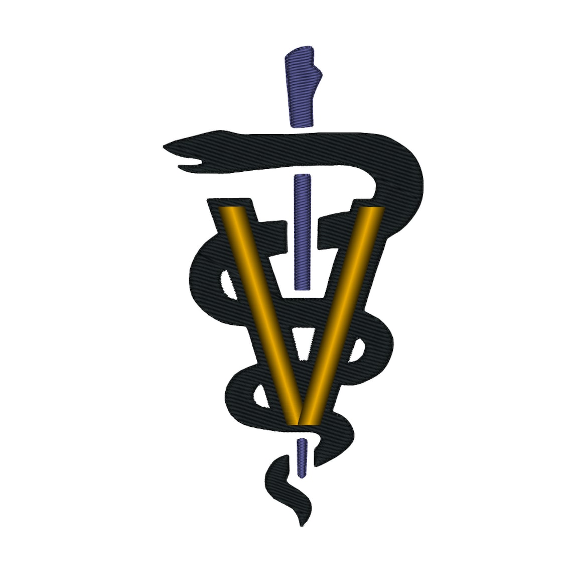 Veterinarian Symbol Embroidery Veterinarian Caduceus Etsy