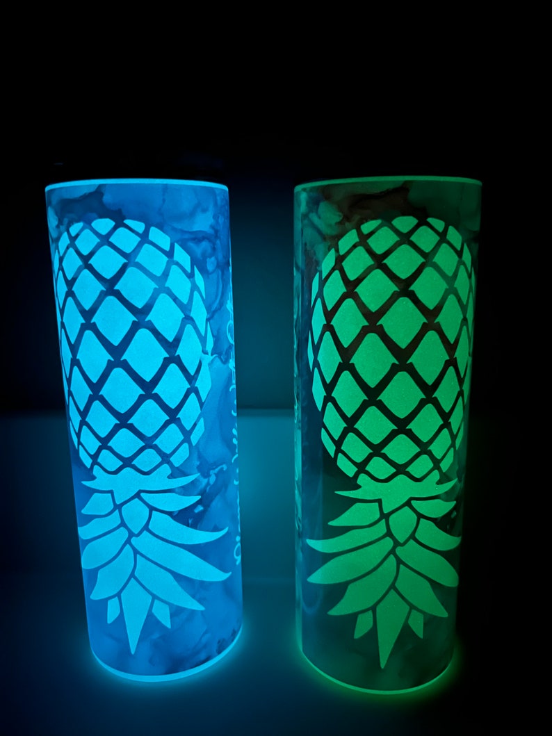 Glow in the Dark PERSONALIZED Upside-down Pineapple Plays Well With Others Sublimation 20 oz Tumbler, Swinger/Lifestyle Tumbler, Gag Gift image 8