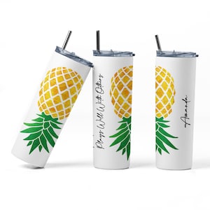 GLOW in the DARK PERSONALIZED Upside Down Pineapple Plays Well With Others Sublimation 20 oz Tumbler, Swinger Lifestyle Cup