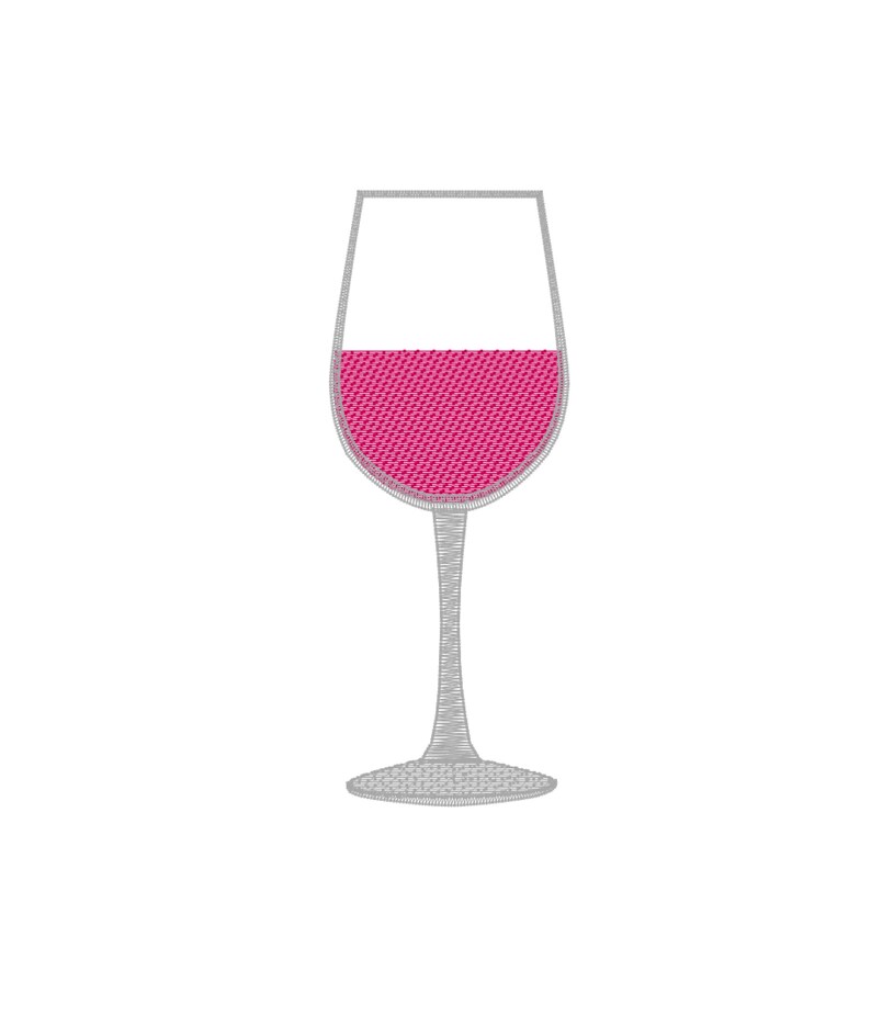 Wine Glass Embroidery Design Wine Glass Embroidery File Wine Etsy