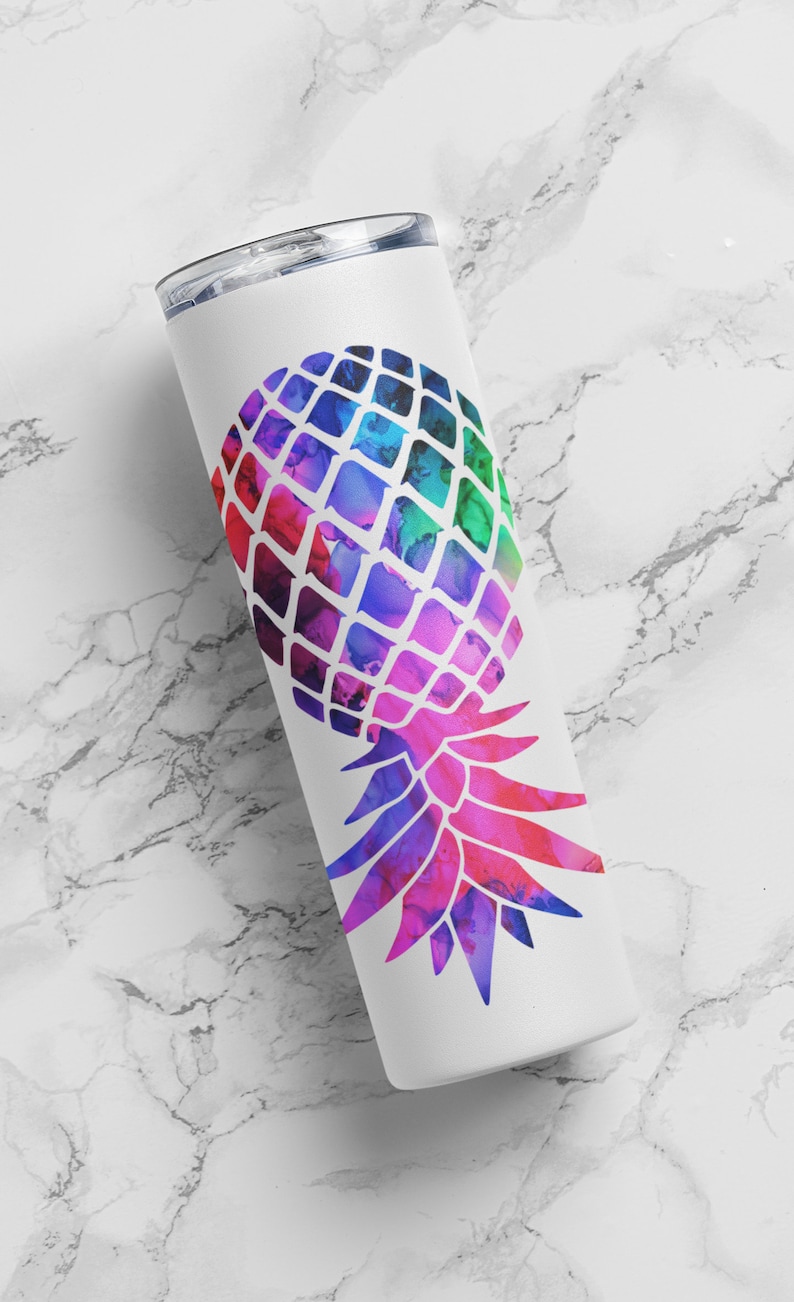 Glow in the Dark PERSONALIZED Upside-down Pineapple Plays Well With Others Sublimation 20 oz Tumbler, Swinger/Lifestyle Tumbler, Gag Gift image 4