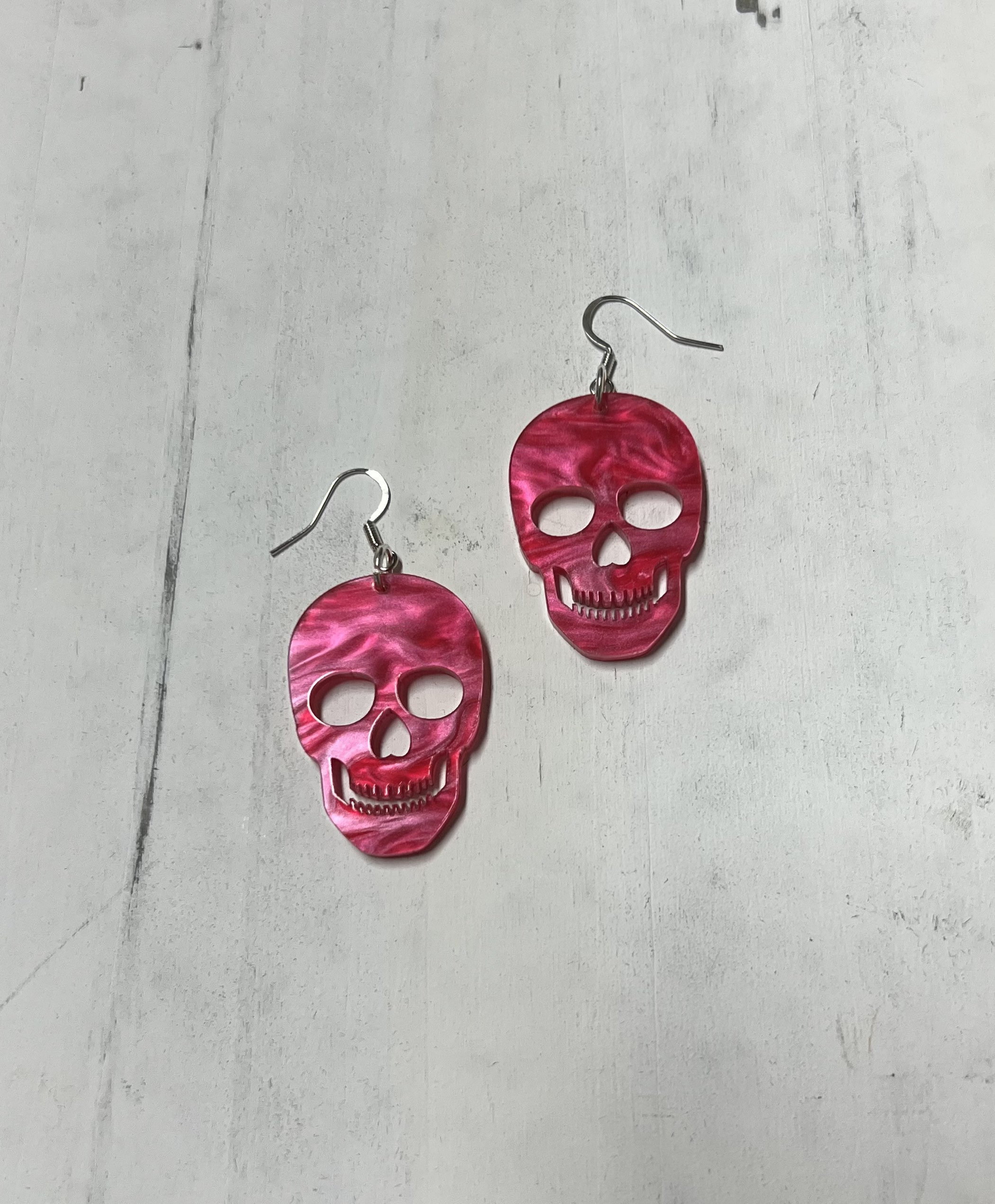 DOWAY Orecchini A Teschio Spettrale Con Frutta – Ciliegia, Mela, Ananas, In Acrilico Leggero, Doppia Faccia, Con Gancio In Acciaio Inox, Regalo Halloween Per Donne - 3