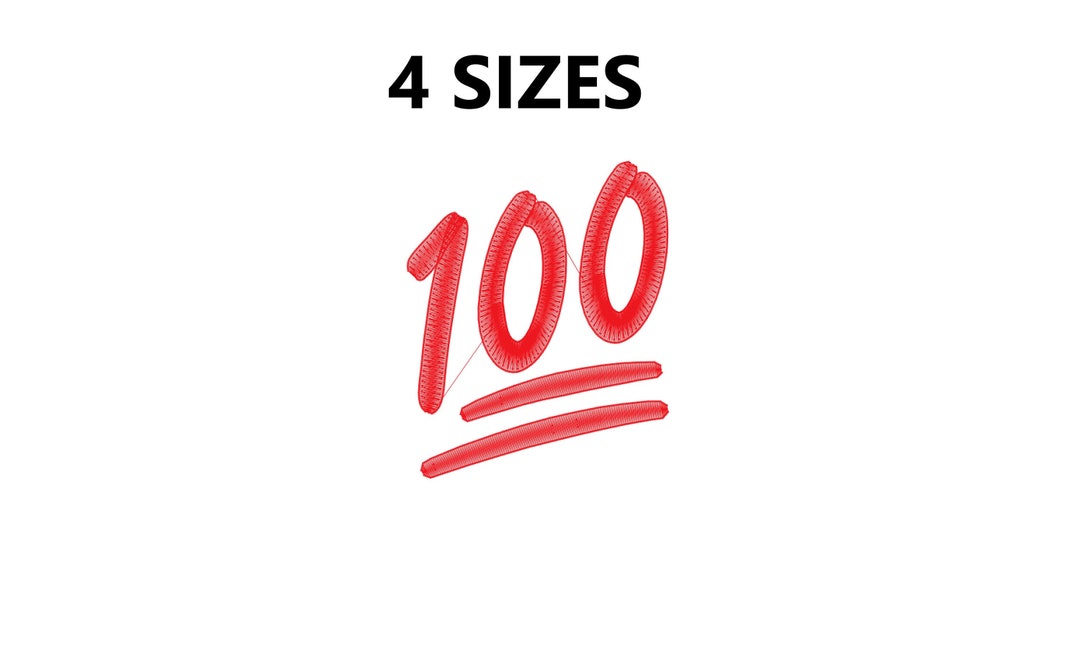 Keep It 100 Embroidery Design, Emoji Style (dst, Pes, Jef, Exp) - Etsy