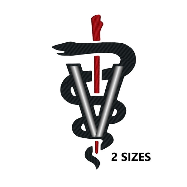 Veterinarian Symbol Embroidery, Veterinarian Caduceus Embroidery, Veterinarian Logo, Veterinarian Embroidery Design, Veterinarian Symbol
