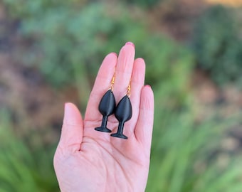 Butt Plug Earrings, Kinky Jewelry, Gag Gift, Naughty Accessory