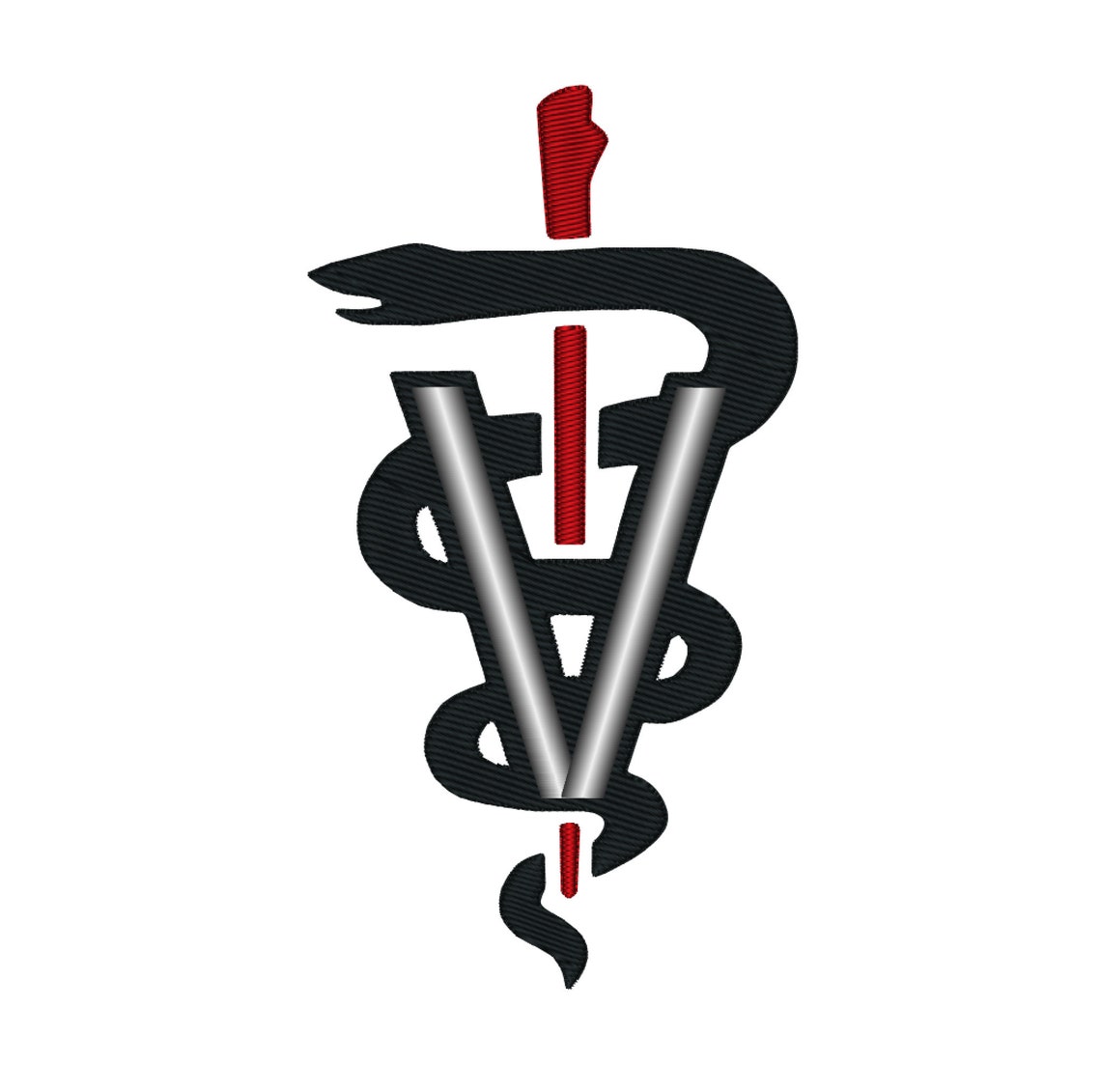 Veterinarian Symbol Embroidery Veterinarian Caduceus Etsy