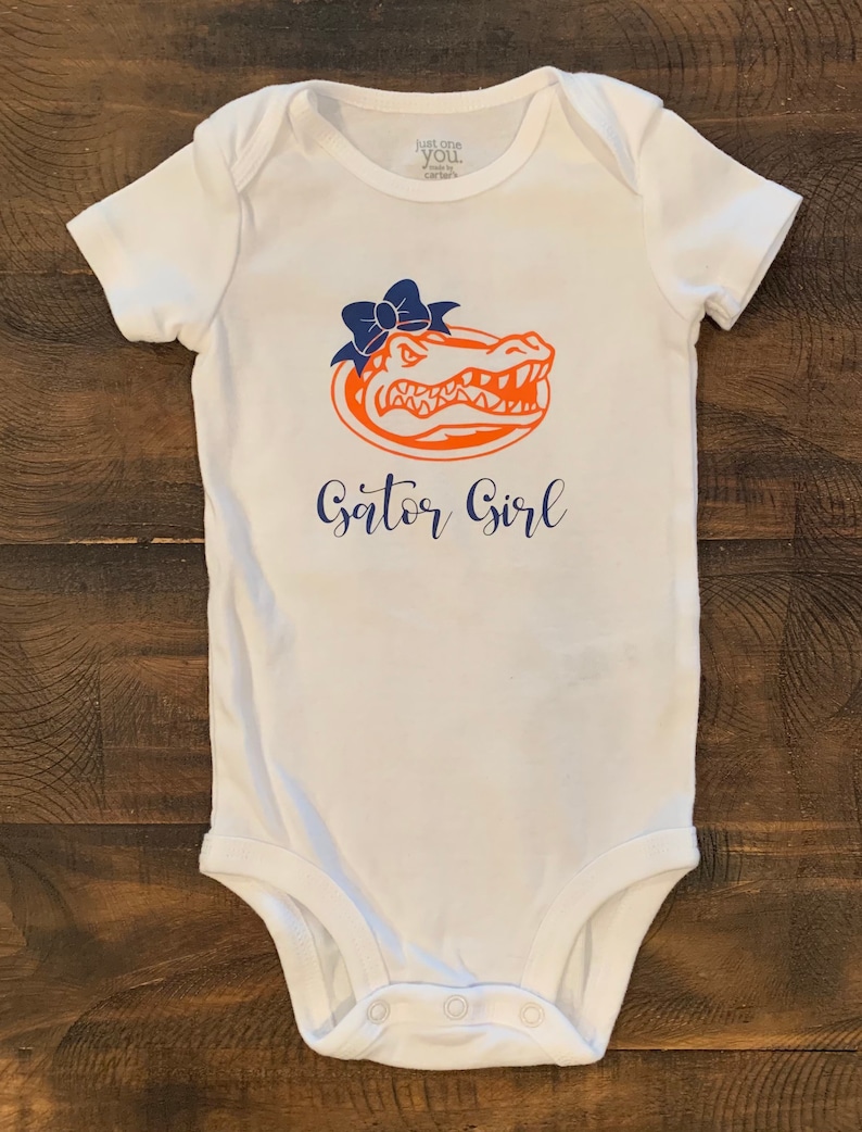 Florida Gator Baby Onesie Gator Girl Gator Fan New Baby Etsy