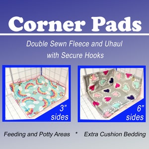 Guinea Pig Corner Pee Pad- 14x14 base, 3" or 6” Sides -Hedgehog, Ferret, Chinchilla, Hamster, Small Pet Wee Pad