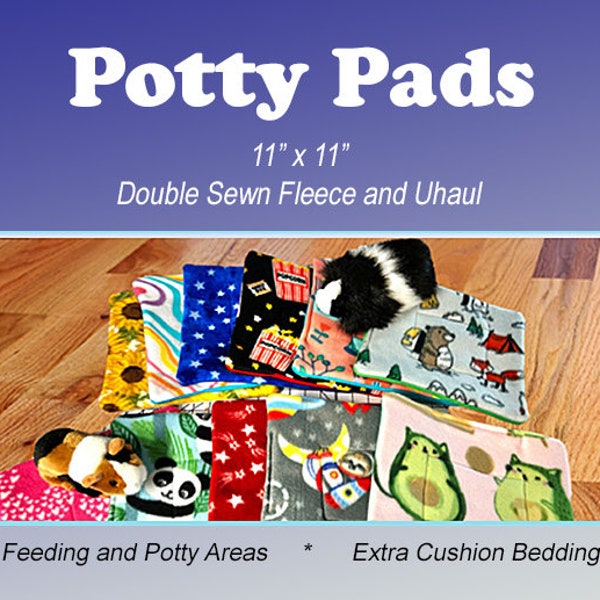 Potty Pad Packs! Absorbent, Reversible & Ready-to-Ship-- Potty Corners, Lap Pads, Food Areas -All Small Pets, Guinea Pig, Hedgehog, Ferret