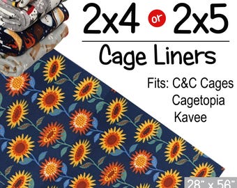 Custom Fleece Cage Liners for Guinea Pigs, Washable Reversible Bedding (2x4 or 2x5)
