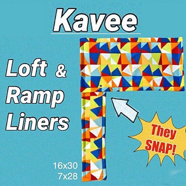 Kavee Fleece Loft and Ramp Liners - With Uhaul, Snaps-Together, Guinea Pig, Hedgehog, Small Pet