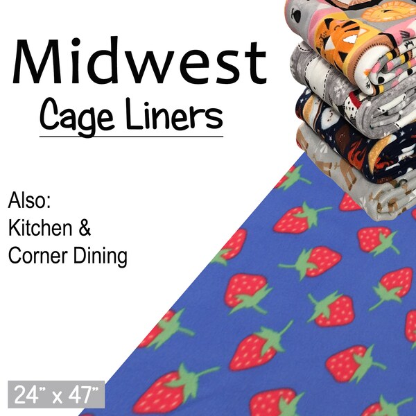 Guinea Pig Midwest Fleece Cage Liners - (24"x 47")-Reversible Bedding- UHaul-Double Sewn-Hedgehog, Chinchillas, Rabbits