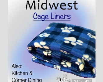 Guinea Pig Midwest Fleece Cage Liners - (24"x 47")-Reversible Bedding- UHaul-Double Sewn-Hedgehog, Chinchillas, Rabbits