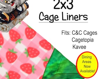 Guinea Pig 2x3 C&C/Cagetopia Size (28" x42")-Reversible Fleece Cage Liner -UHaul-Double Sewn-Hedgehog, Chinchillas, Rabbits