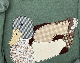 Vintage Mallard Quilted Applique Design for Machine Embroidery