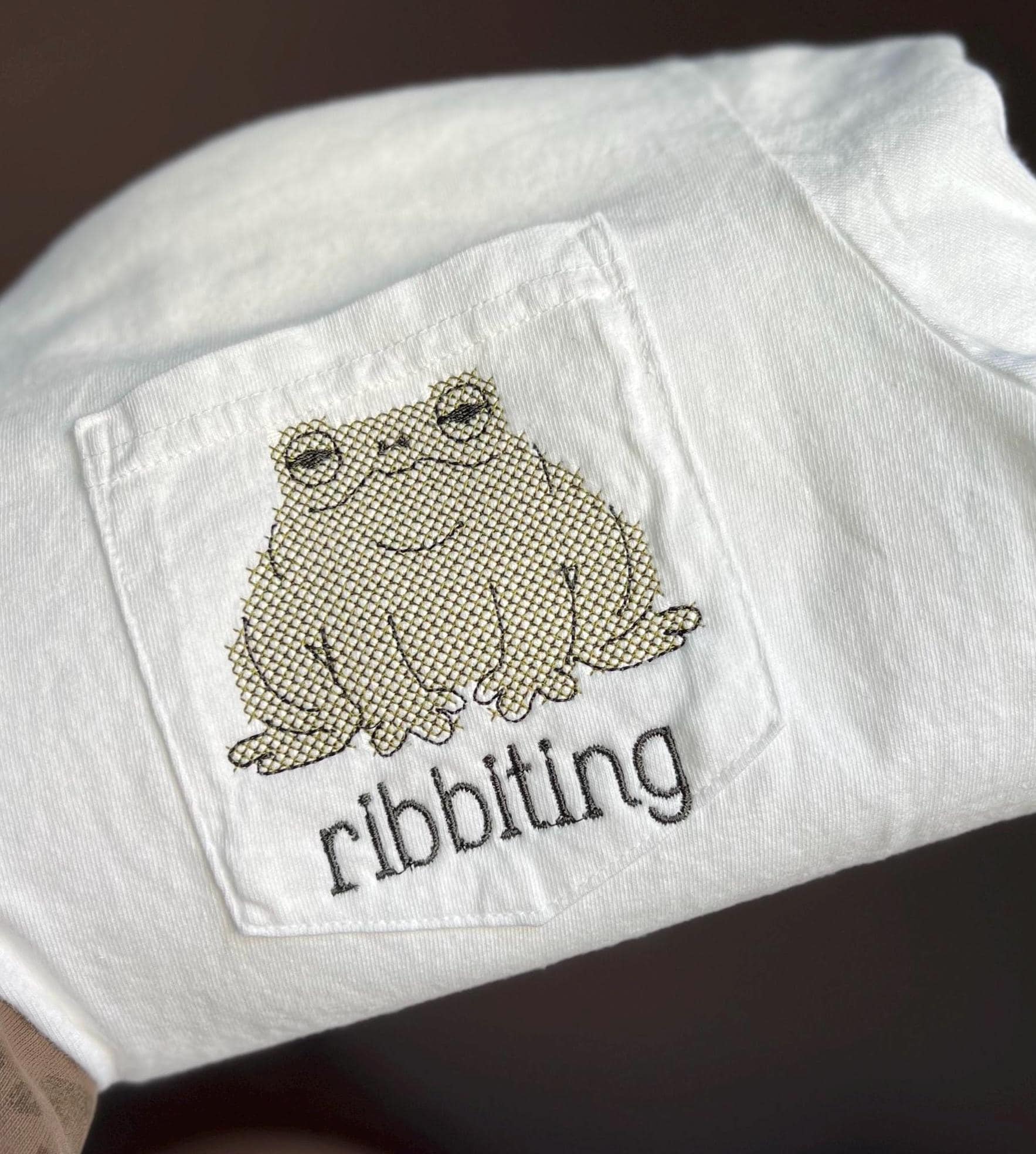 Ribbiting Frog Cross Stitch Machine Embroidery Design - Etsy