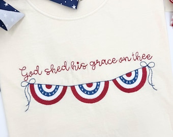 Patriotic Bunting Fill Stitch Design for Machine Embroidery