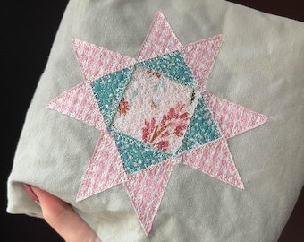 Vintage Quilt Star Blanket Stitch for Machine Embroidery Design
