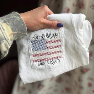 God Bless American Flag CrossStitch Embroidery Design for Machine Embroidery