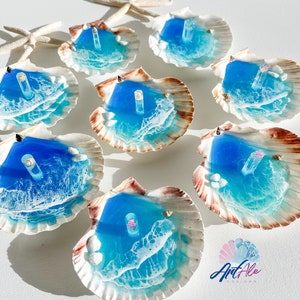 Curaçao Dreams Luxury Ocean Shell Ring Holder-beach wedding ring holder, Unique gifts-Engagement Ring Holder-customized-seashell-beach decor
