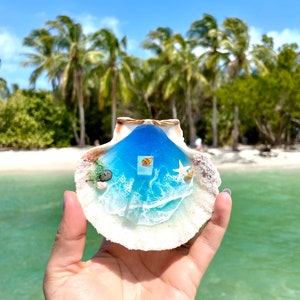 Luxury Ocean Ring Shell Holder-Made to order-beach wedding ring holder, Engagement Ring Holder-customized-seashell-will you marry me