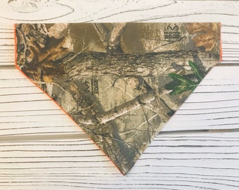 hunting Over the Collar Reversible Dog Bandana pink camo Extra Small dog bandana camo Dog Bandana realtree edge